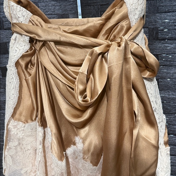 Zimmermann Asymmetrical Skirt in Brown and Cream - Picture 5 of 9